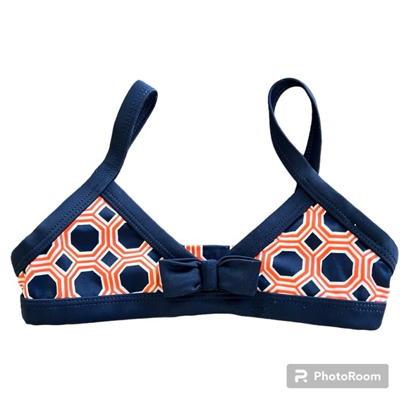 Janie and Jack 3T retro bikini navy blue and orange - Picture 4 of 5